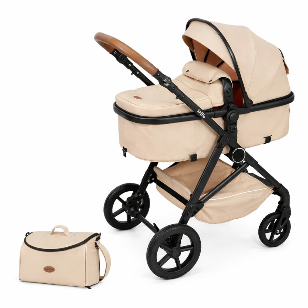 Poussette Landeau 2 en 1 KIDILO K08 Réversible Confortable et Évolutive BEIGE
