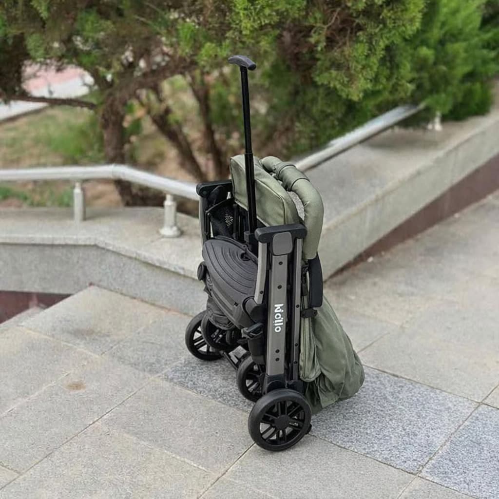 Poussette valise compacte KIDILO K8 PRO pliée pour voyage et déplacements