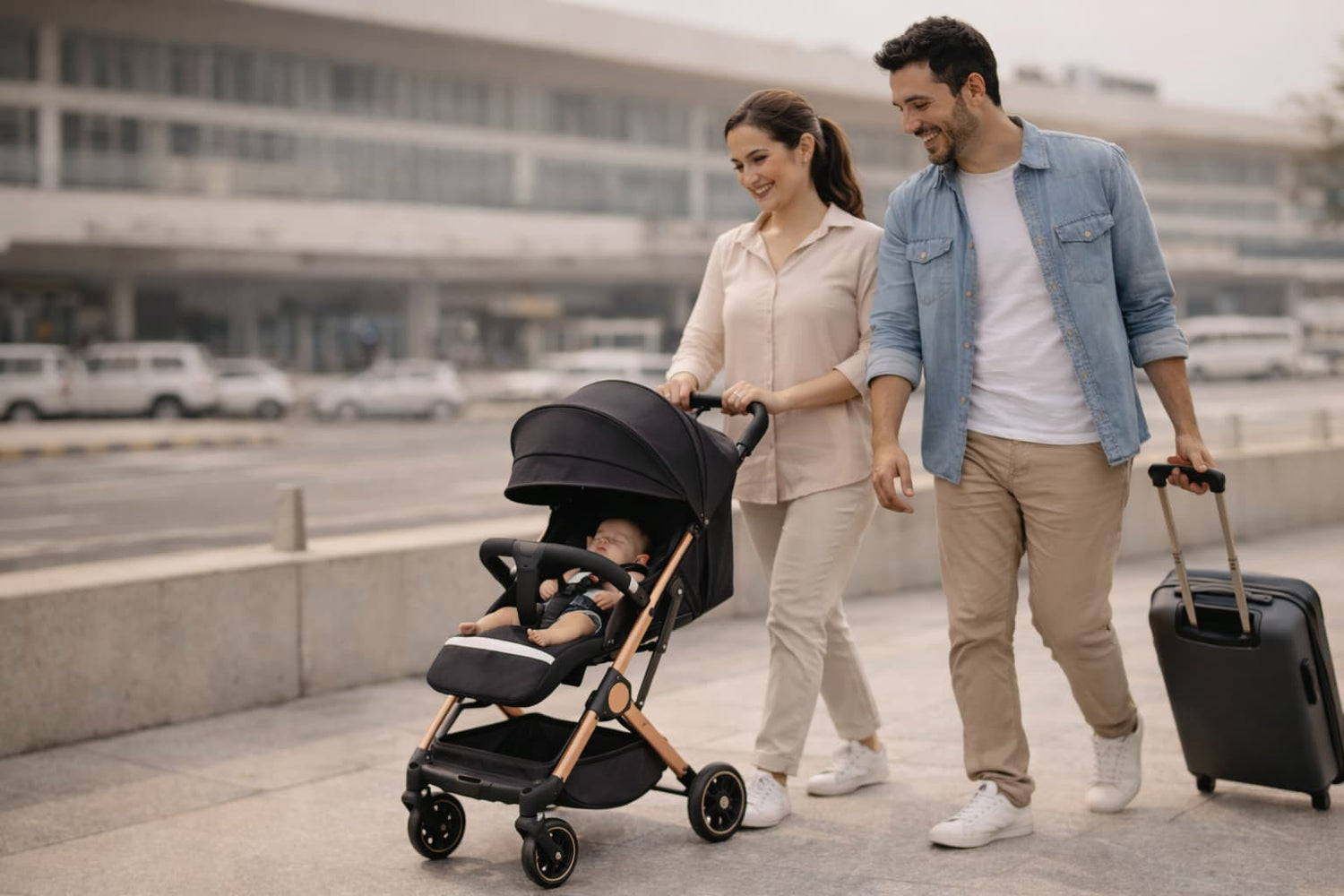 Poussette valise compacte pour voyager avec bébé