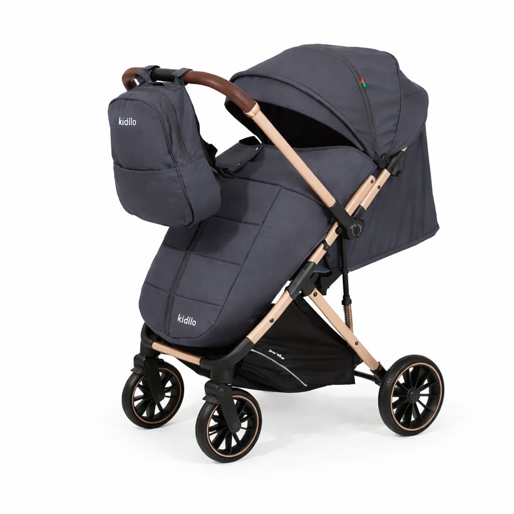 Poussette valise compacte KIDILO 6530B Pro noire
