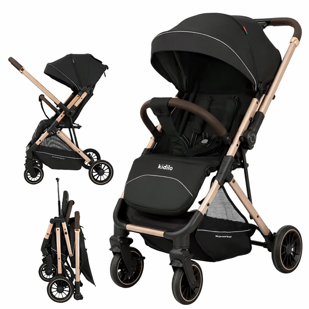 Poussette valise KIDILO 6530 MINI Air Travel & réversible black