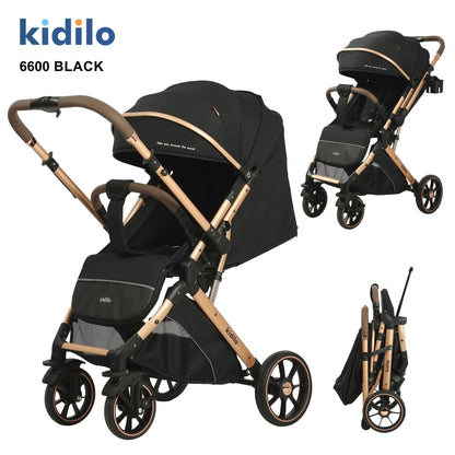 Poussette valise réversible KIDILO 6600 – confortable, maniable et compacte NOIR