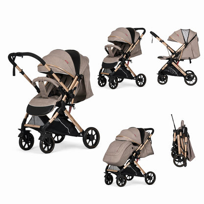 Poussette valise réversible BELECOO B1 – luxueuse, compacte et confortable BEIGE