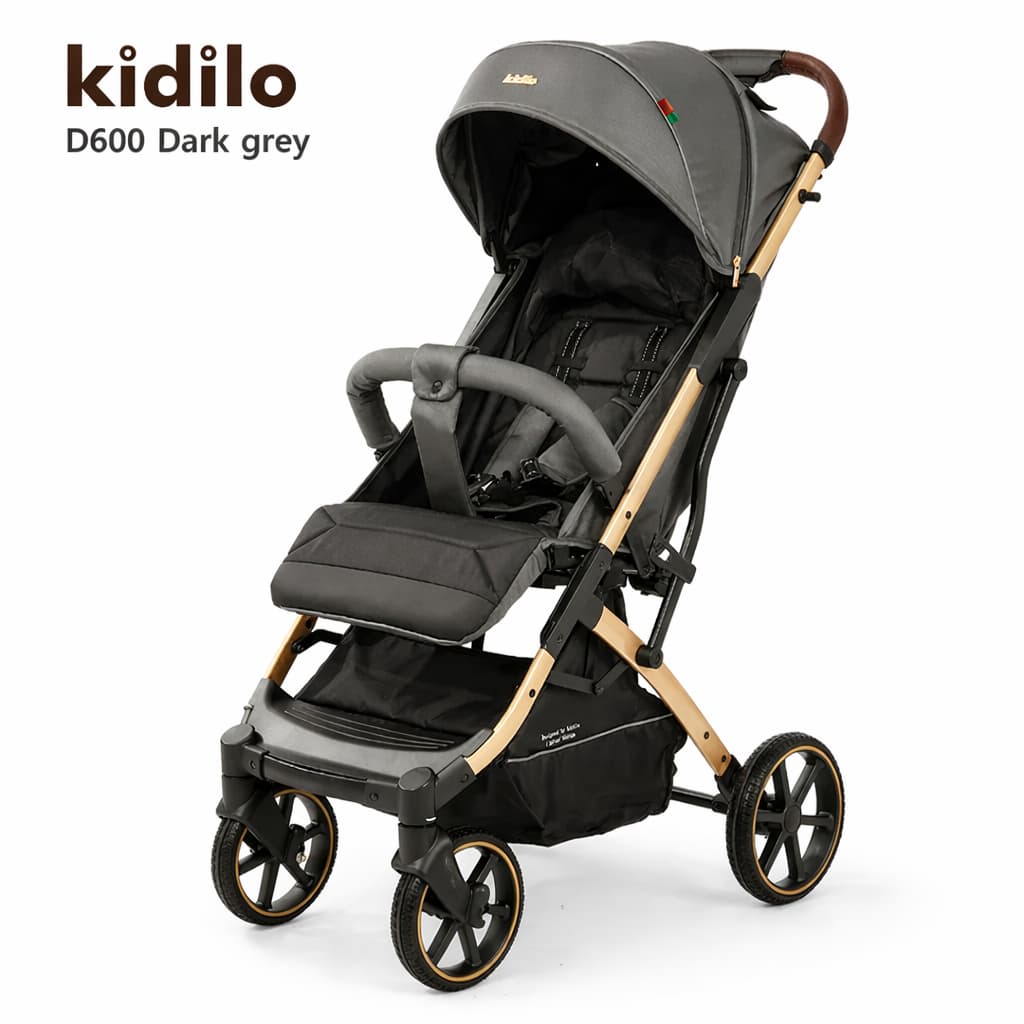 Poussette valise KIDILO D600 – légère, compacte et confortable DARK GREY