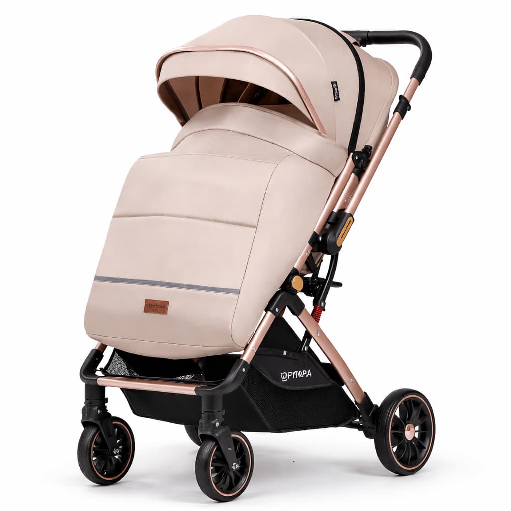 Poussette valise Air Travel POPYPAPA D8T réversible – compacte et pratique BEIGE