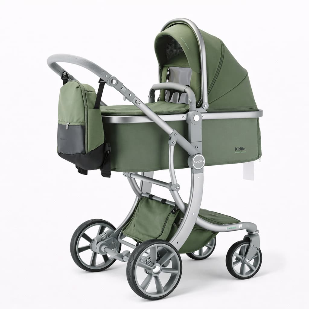 Poussette combinée 2-en-1 KIDILO G606 verte