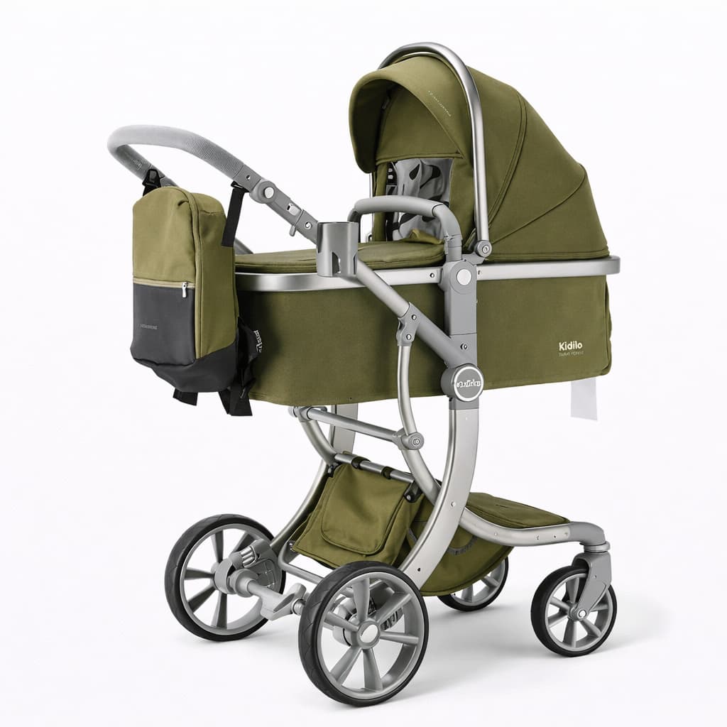 Poussette combinée 2-en-1 KIDILO G606 khaki