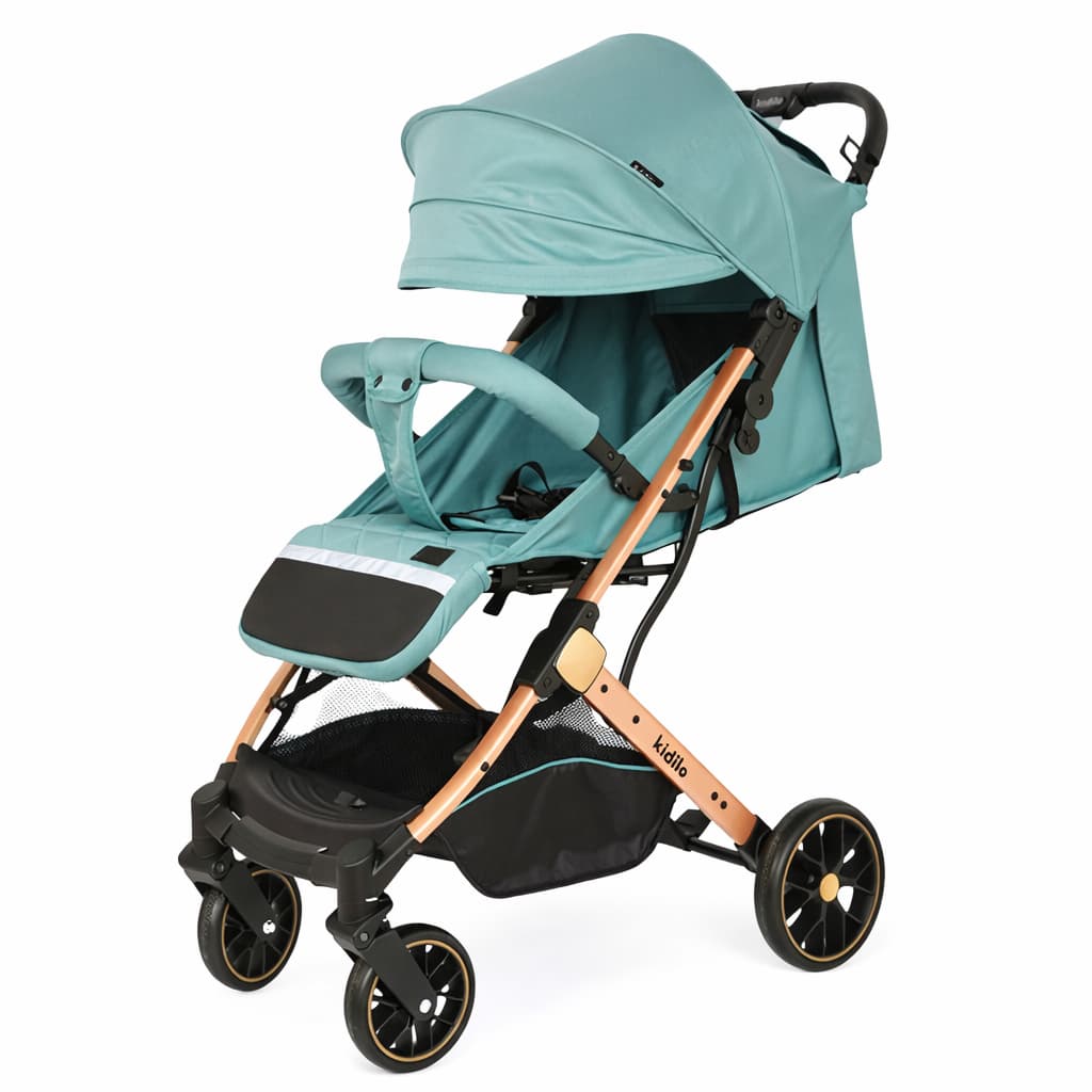 Poussette Valise KIDILO K10G – ultra légère, compacte, voyage VERT BLEU