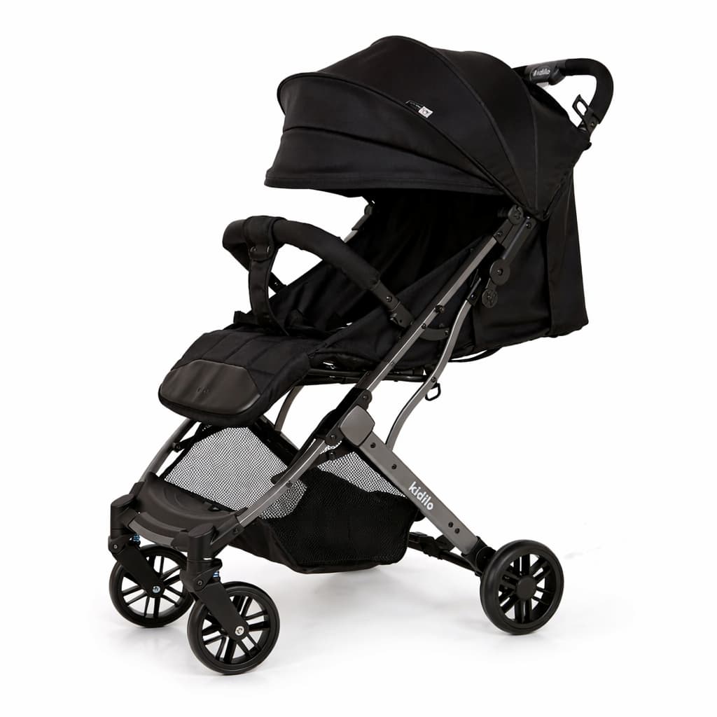 Poussette valise compacte KIDILO K8 PRO noire pour voyage et déplacements