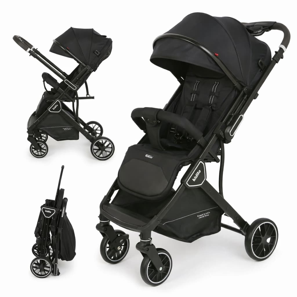 Poussette valise KIDILO K919 noire