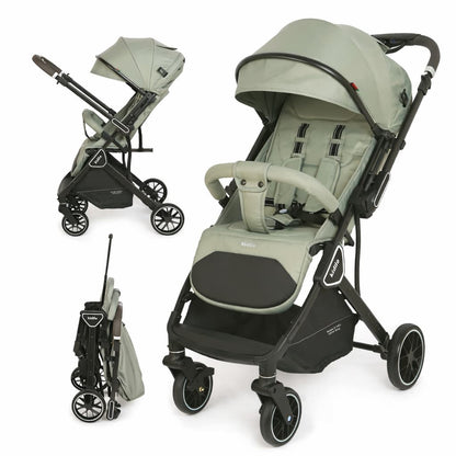 Poussette valise KIDILO vert sauge, teinte naturelle et apaisante