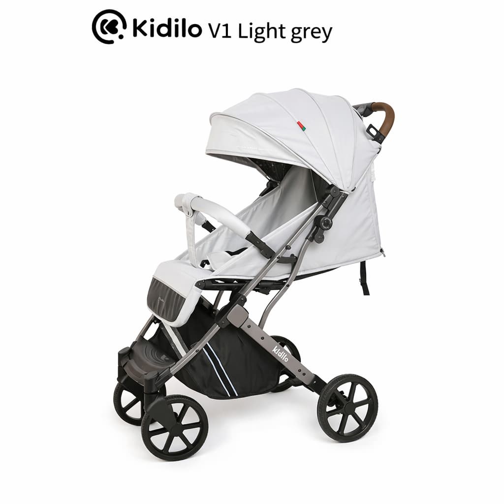 Poussette valise KIDILO V1 gris clair
