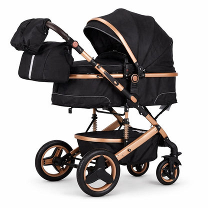 Poussette combinée 2-en-1 BELECOO 580 noire