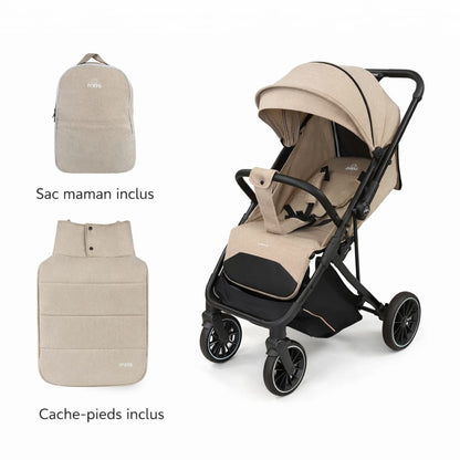 Poussette PRIMO Quotidiano réversible compacte pour usage quotidien beige